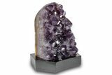 Deep Purple Amethyst Geode With Wood Base - Uruguay #275686-2